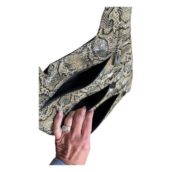 Vintage Liza Ganz Shoulder Crossbody Python Snakeskin Embossed Purse Handbag - Picture 4 of 16